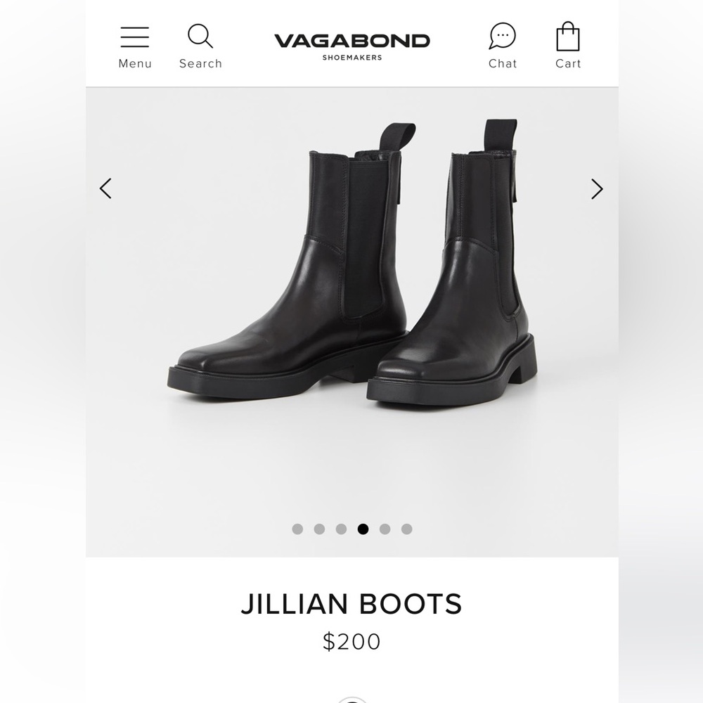 VAGABOND Jillian Leather Makers EU 38 EUC pull-on black Chelsea boot Platform